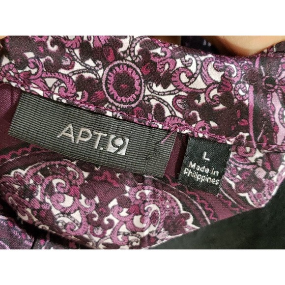 Apt. 9 Women's Purple Floral Polyester V-Neck Sleeveless Casual Top Blouse Large - Picture 8 of 11